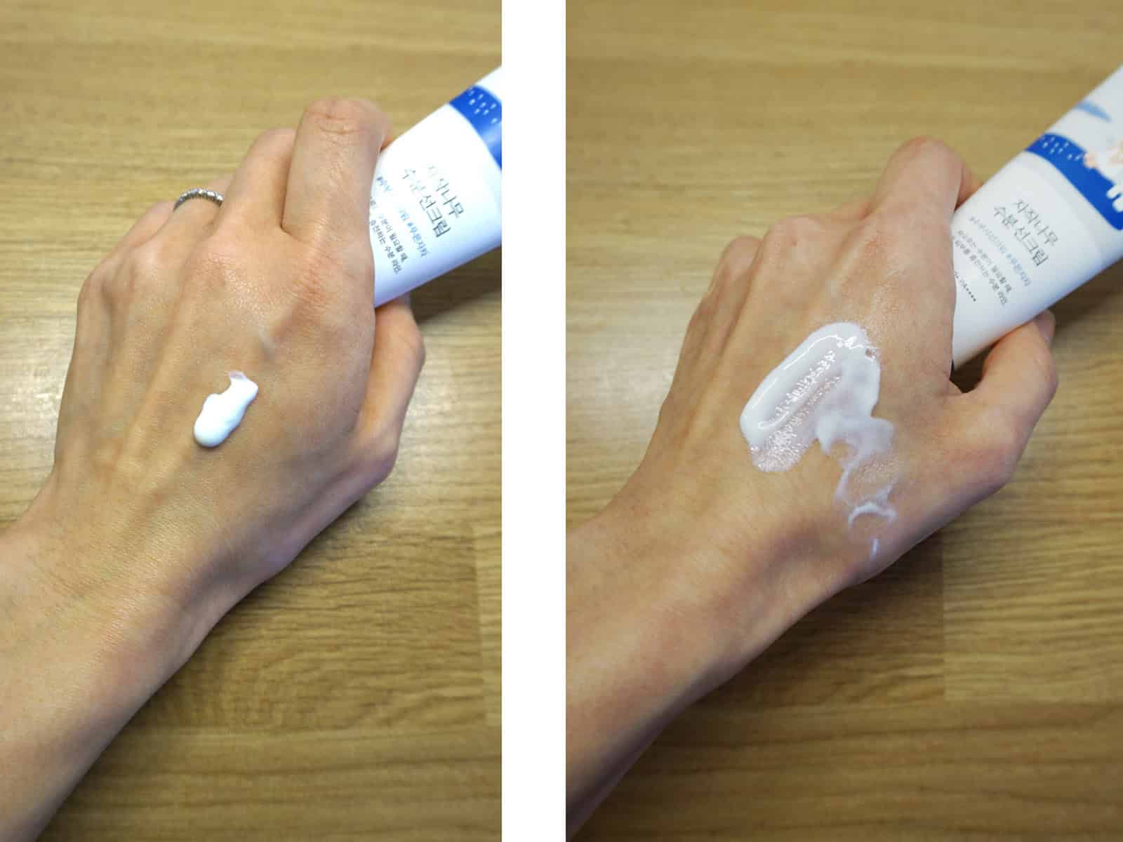 Round Lab Birch Juice Moisturizing Sunscreen-texture-1600Hx1200W